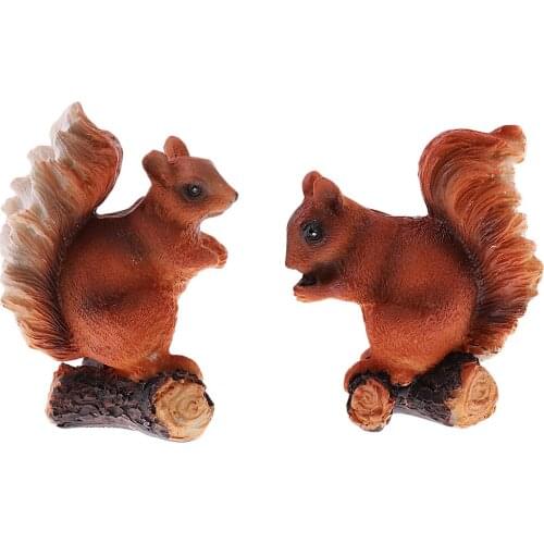 2x Resin Squirrel Model For DIY Outdoor Grassland Backyard Garden Accessory