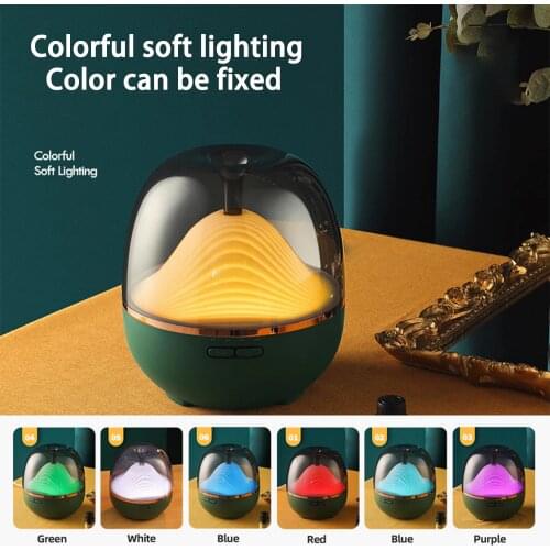 600ML Electric Humidifier Essential Aroma Oil Diffuser Ultrasonic Wood Grain Air Humidifier USB Mini Mist Maker LED Light