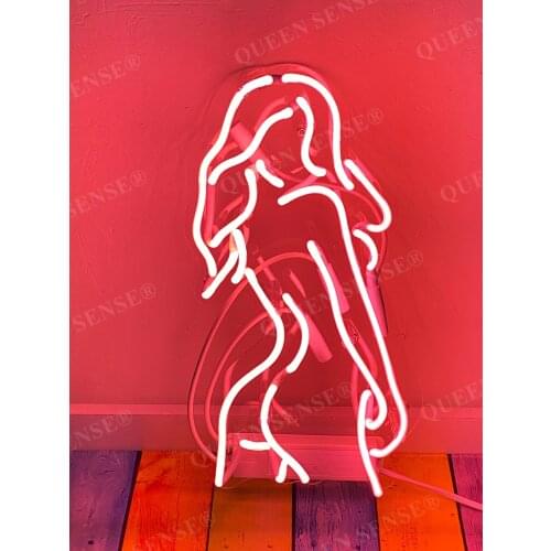 14“ Butt Back Pole Girl Live Nudes Acrylic Custom Neon Light Lamp Sign Beer Bar Handmade Home Wall Room Windows Tube Artwork J