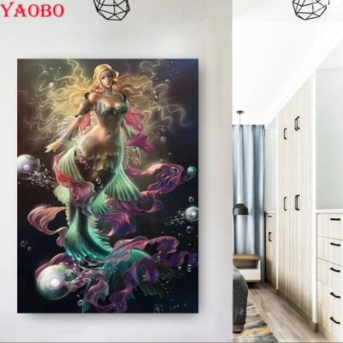 Full square/round drill 5d diy Diamond painting mermaid beauty mosaic Diamond Embroidery rhinestones picture Home decor
