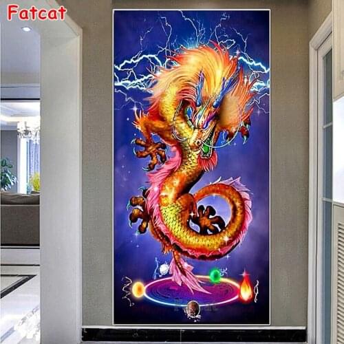 Diamond Painting Color golden dragon Full Diamond Embroidery Pattern Rhinestones Decor Needlework DIY myth Cross Stitch PP778