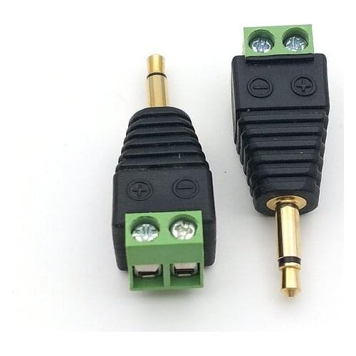 AV 3.5mm mono Macho para AV Terminal de Parafuso Do connector adapter