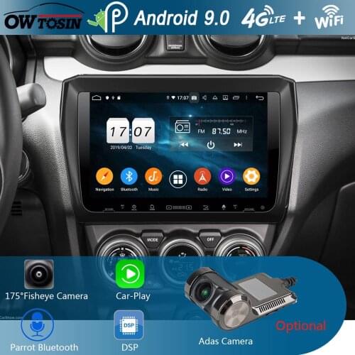 9" IPS Octa Core 4GB+64GB Android 9.0 Car Multimedia Player for Suzuki Swift 2017 2018 2019 Radio GPS Navigation CarPlay Parrot