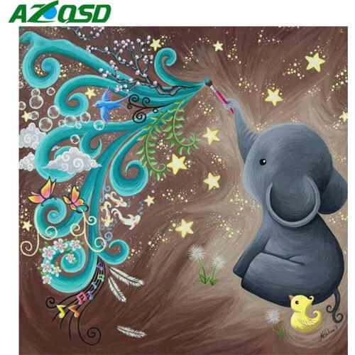 AZQSD Diamond painting Full Square elephant Rhinestones Gift Diamond embroidery cartoon Handmade Home Decor Cross Stitch Kits