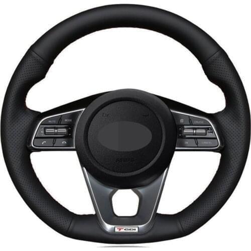 Car Steering Wheel Cover Hand-stitched Black Artificial Leather For Kia K5 Optima 2019 Cee'd Ceed GT 2019 Cee'd Ceed Accessories
