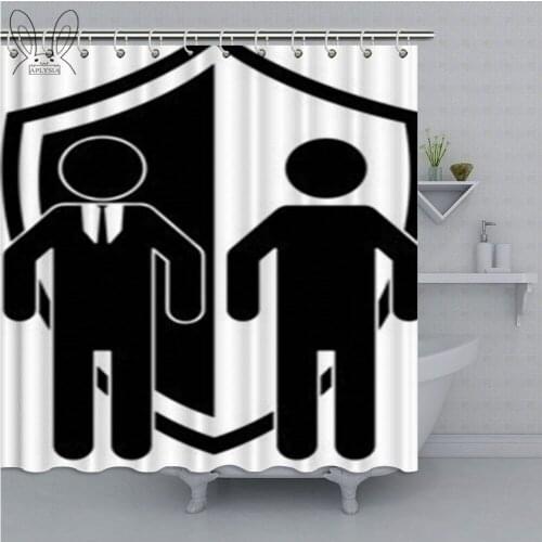 Male And Female Design Bathroom Curtain Black And White Waterproof Shower Curtain Polyester Fabric Bath Curtain Bathing Cover