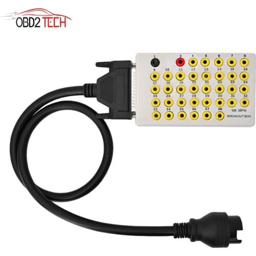 For MB 38PIN Breakout Box Car Diagnostic Cable Obd2 Pin Out Box Breakout Tester Auto Connector