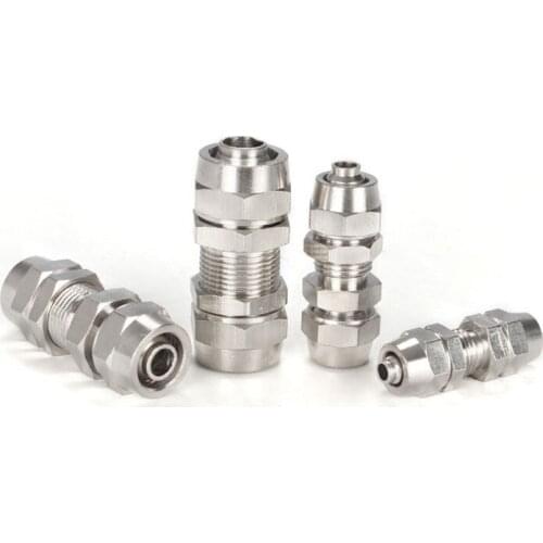 2 Way Pneumatic Quick Twist Pipe Fitting Fast Coupler Air Hose Connector Adapter Bulkhead 4mm 6mm 8mm 10mm 12mm 14mm 16mm