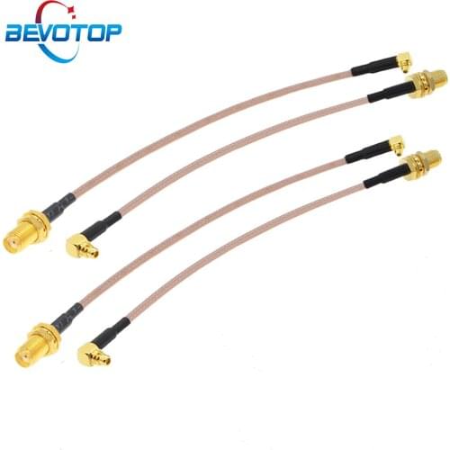 2PCS/lot RG316 Cable SMA Female to MMCX Male Right Angle Plug FPV Antenna Adapter 50 Ohm Pigtail RF Coaxial Extension Cord