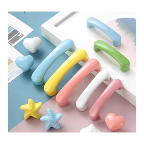 1PCS Cabinet Ceramic Handles and Knobs Children Room Drawer Door Pulls for Kids Furniture Hardware