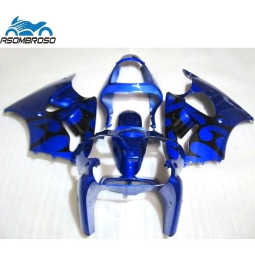 ABS Plastic Injection Motorcycle for Kawasaki Ninja ZX6R fairing kit 2000 2001 2002 blue black fairing set zx6r 00 01 02 WA32