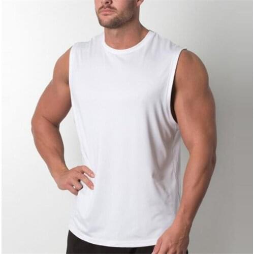 Running Vest Workout Tank Top Men Bodybuilding Sleeveless T Shirt Gym Stringer Singlets Cotton Fitness Clothing Sportswear