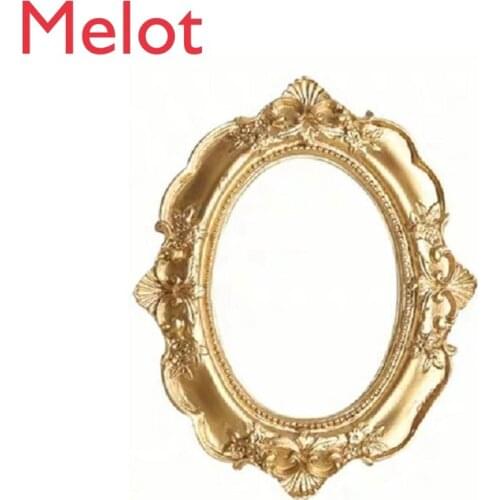 Fashion Luxury European Retro Gold Resin Mini Photo Frame Earrings Jewelry Beauty Nail Photographing Prop Decoration