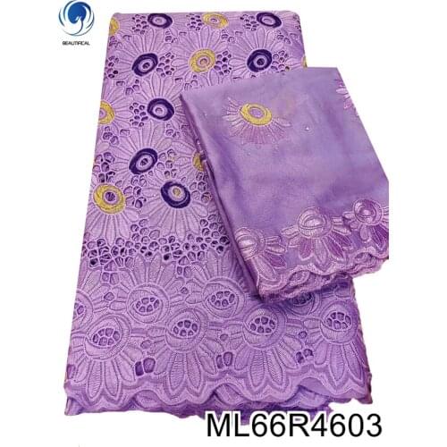 New Lace Fabric Dry Cotton Swiss Voile Lace African Big Lace Fabric For Wedding Dress ML66R46/ML66R50