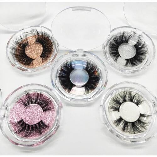 Wholesale Natural Long False Eyelashes private label 100% mink handmade 25mm 3d mink long lashes