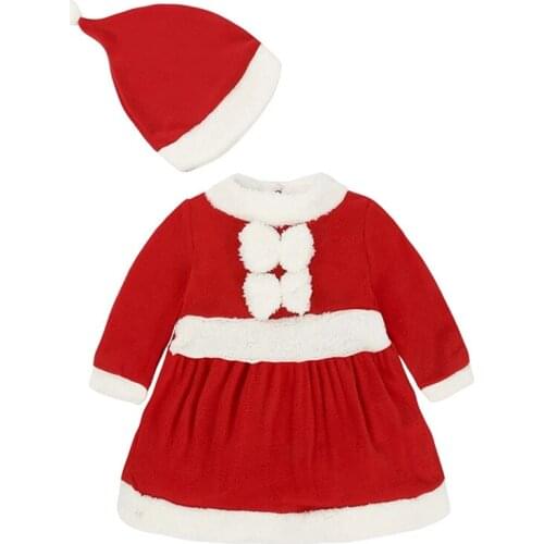 1-10Y Boys Girls Christmas Costume Baby Boy Winter Cosplay Santa Suit With Hat Girls Christmas Princess Dress Baby Kids Clothing