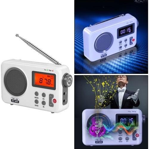 Portable Radio FM LCD Display Big Speaker Earphone Plug Lightweight for Gift, Elder, Home, Travel