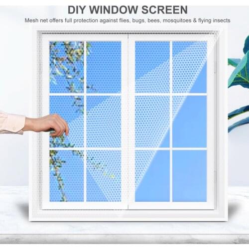 DIY Window Screen Adhesive Summer Mosquito Net for Windows Insect Fly Bug Netting Anti-Mosquito Protector Mesh Curtain Tulle Net