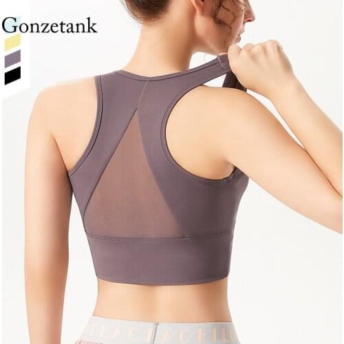 Mesh Breathable Sports Bra Female Fitness Running Yoga Vest Shockproof Gather Stereotype Fitness Bra Beauty Back Bra