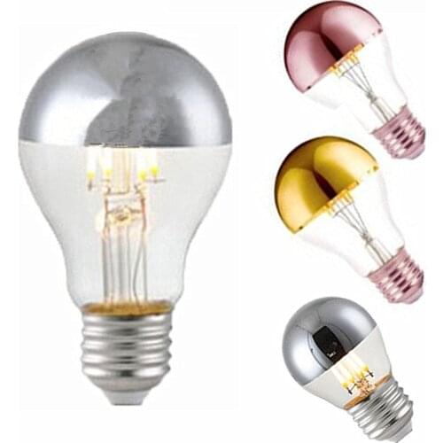 Silver plated E27 Bombilla A60 G45 Retro Edison LED Bulb 4W LED Lamp Filament Light 220V Warm white Vintage Glass Lamp indoor