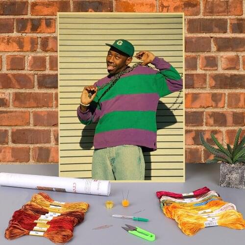 Tyler Flower Boy Printed Fabric 11CT Cross Stitch Embroidery Complete Kit DMC Threads Needlework Hobby Handmade Design