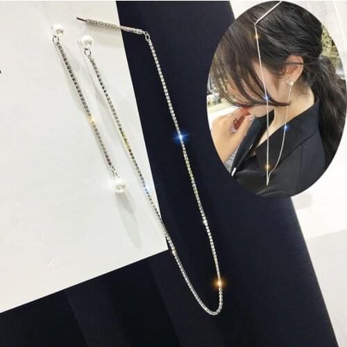 New Design Unique Earrings Hairpin Detachable Pearl Metal Chain Clothing Brooch Universal for Women Party Accessories