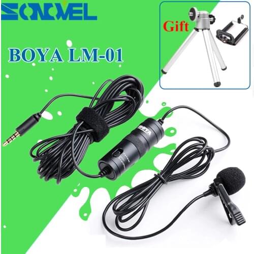 BOYA BY-M1DM BY-M1 Lavalier Microphone Omni-directional Clip-on Lapel Video Mic for iPhone Canon Nikon DSLR,Updated of BY-M1