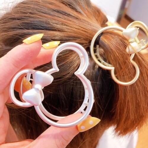 Hollow Mickey Design Hair Claws for Women Hair Barrette Hairpin Crab Metal Hair Claw Clips for Women Hair Accessories Headwear
