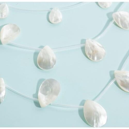 1Strand/Pack 100% Natural White Pearl Mother Shell Water Drop Jewelry Earring Charms Beads Jewelry Accessories Findings