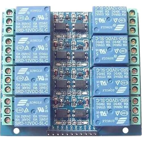 12V 10A 8 Channel Relay Power Switch Module with Optocoupler High Level Trigger for Development Board