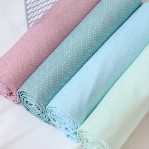 160x50cm Candy Color Dot Twill Cotton Sewing Fabric DIY Bedding Sheet Home Decoration Childrens Clothing Cloth