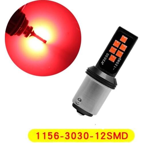 2Pcs Red Super Bright 1156 BA15S P21W 3030 12SMD LED Bulbs Car Turn Signal Lights Auto Brake Lamp Taillights12V