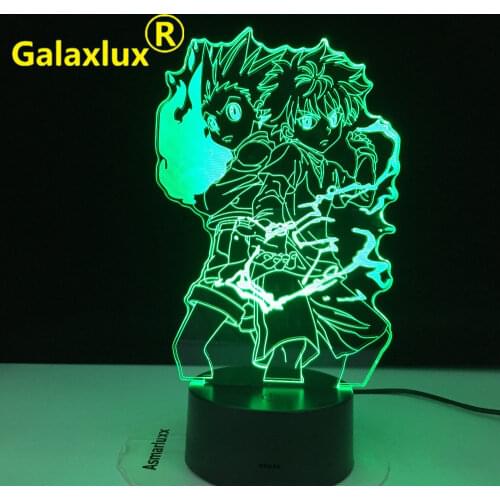 Gon and Killua Figure 3d Night Light Anime Hunter X Hunter Nightlight for Kid Bedroom Decor Lighting Child Gift HxH Lamp Bedside