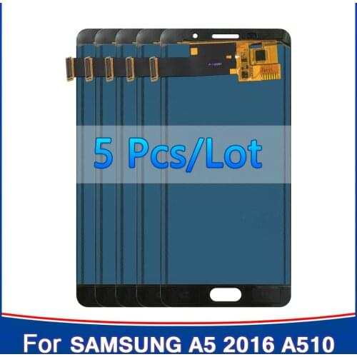 5 Pieces/Lot 100% test LCD for Samsung A5 2016 LCD Display A510 A510F A510M TFT LCD Touch Screen Digitizer Assembly Replacement