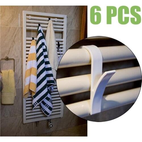 6Pcs/set High Quality Hanger Plastic Radiator Rail Hanger Bath Clothes Scarf Towel Coat Hook Organizer Scarf Hanger