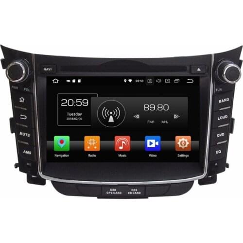 7" Android 8.0 Car Stereo DVD GPS Multimedia Navigation for Hyundai I30 2011-2015 4GB RAM Radio Bluetooth WIFI Mirror-link