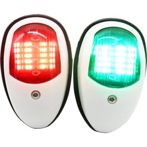 80% Hot Sale 2Pcs Red Green Signal Light Waterproof Wear Resistance PC IP66 LED Large Boat Sidelights for Yacht