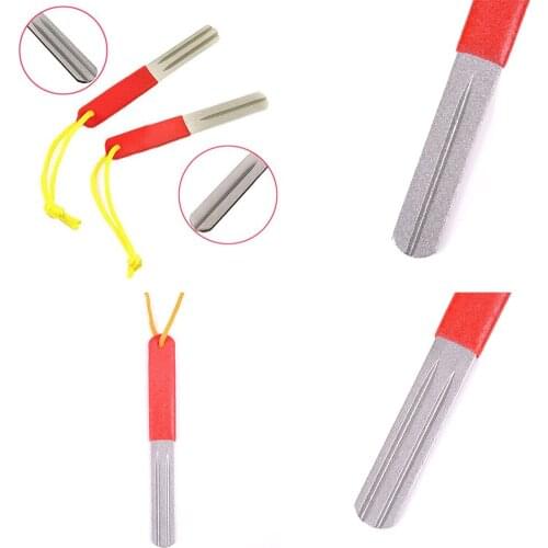 Fly Accessory Fishing Flies Hook Sharpener Hone Electroplate Wear Resistance Easy To Use Plastic Handle Double Side Tackle Tools