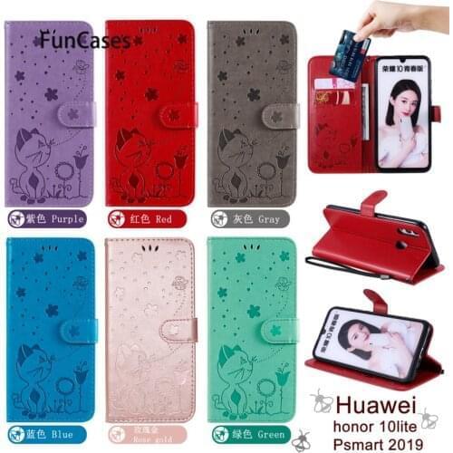 Cases For phone case Huawei Honor 10 Lite 3D Embossing Shell Cover Estojo carcaso P Smart 2019 Nova 3 PU Leather Flip Wallet