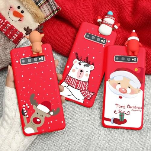 TPU Case For Samsung Galaxy A50 A21S A32 A52 A72 A12 A31 A40 A51 A70 A71 A32 S10 S20 S21 FE Plus Ultra 3D Cartoon Christmas Capa