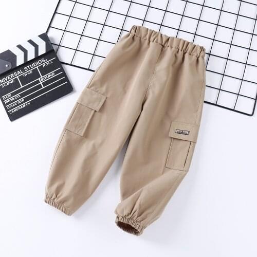 Kids Boys Casual Pants Baby Girls Cargo Pants Cotton Long Trousers Childrens Clothing Sport Pants Spring Autumn 1-6 Years