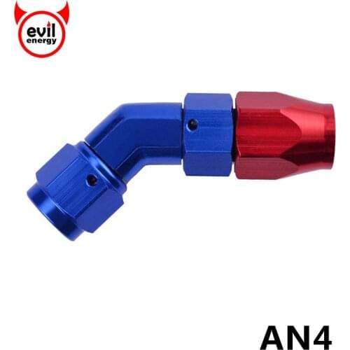 Evil energy AN4 Oil Fuel Line Adapter 45Degree Enforced Hose End Aluminum Fitting Oil Fittings Oil Cooler Hose End Fittings