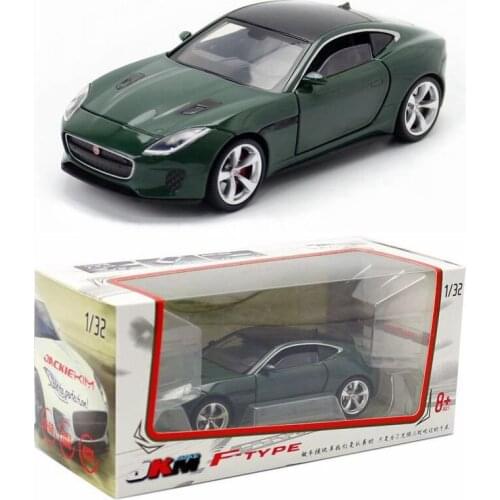 Die Casts 1:32 Model Cars Toys for Children Electronic Pull Back Flashing Sports Car F Jaguar F-TYPE Birthday Gift