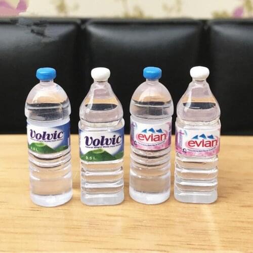 1:6 Scale 4pcs Dollhouse Mineral Water bottle Miniature Toy Doll Food Kitchen Living Room Accessories Kids Gift Pretend Play Toy