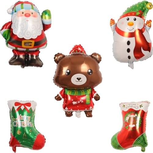 Mini/Large Happy Christmas Day Foil Balloons Snowman Santa Claus Xmas Tree Decoration Xmas Party Supplies Baby Shower Globos