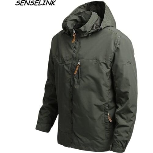 Mens Waterproof Military Jacket 2021 New Spring Autumn Outdoor Windbreaker Jacket coats Brand Breathable Hooded Jacket Men