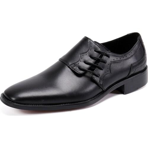 New Spring and Autumn Casual Mens Classic Fashion Shoes Soft Leather Thick Bottom Black Breathable Leather Mens Shoes