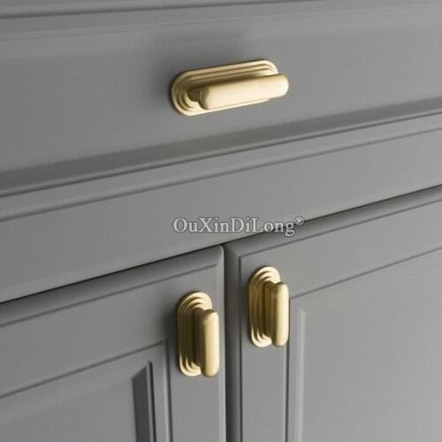 New 2PCS Solid Brass British Furniture Handles Drawer Pulls Cupboard Wardrobe Shoe Kitchen TV Wine Cabinet Pulls Handles & Knobs
