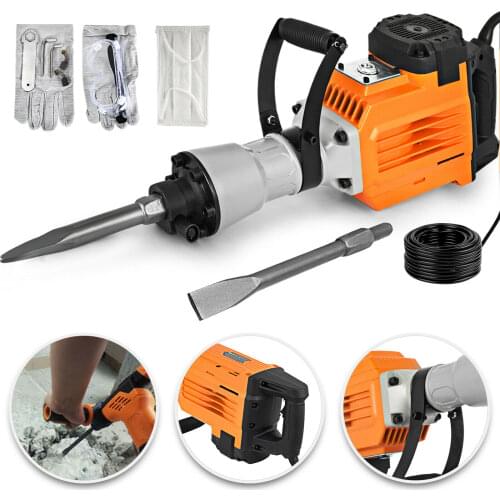 Demolition Hammer Concrete Breaker Jack hammer Drill Electric 3500W 2-Chisels