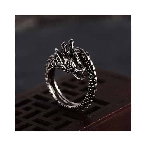 Alloy Animal Dragon Open Ring The new trendy personality domineering exaggerated men and women index finger ring wholesale